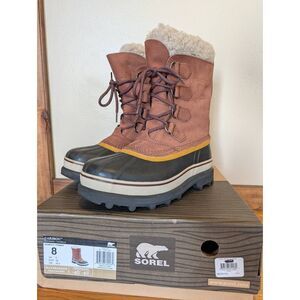 Sorel Caribou Women’s Winter Boots Size 8 Cinnamon/Buff Waterproof Lined w/ Box